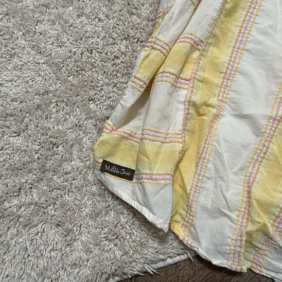Matilda Jane Size Medium Oversized Pastel Striped Summer Picnic Ruffle Top - Picture 7 of 7